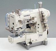 Фото Kansai Special RX-9803A-UF 1/4&quot; Промышленная плоскошовная швейная машина с цилиндрической платформой | Швейный магазин Текстильторг