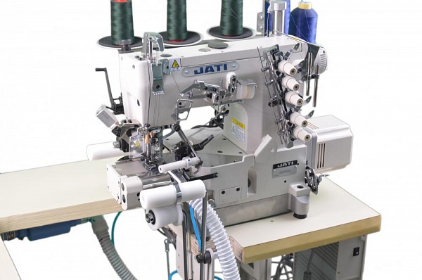 Фото Плоскошовная машина с цилиндрической платформой для притачивания резинки JATI JT- 6633D-PUT-RPG/RTF голова | Швейный магазин Текстильторг